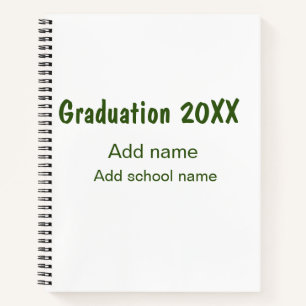 Afstuderen 20XX Voeg jaarnaam school groen modern Notitieboek