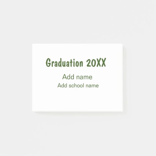 Afstuderen 20XX Voeg jaarnaam school groen modern Post-it® Notes (Voorkant)