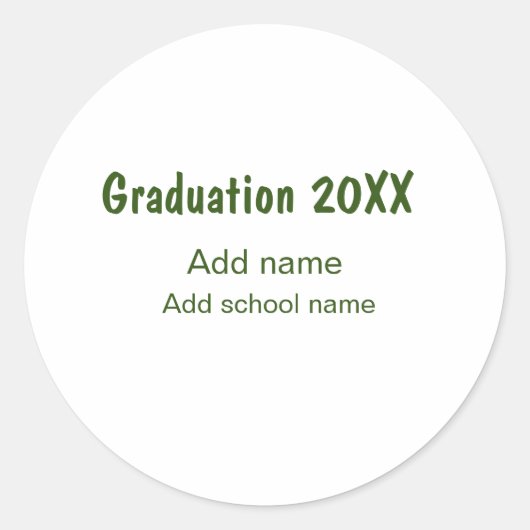 Afstuderen 20XX Voeg jaarnaam school groen modern Ronde Sticker (Voorkant)