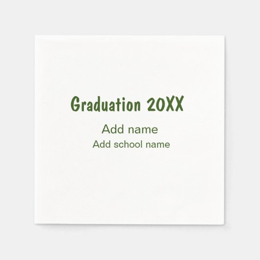 Afstuderen 20XX Voeg jaarnaam school groen modern Servet (Voorkant)