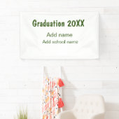 Afstuderen 20XX Voeg jaarnaam school groen modern Spandoek (Insitu)