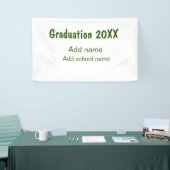 Afstuderen 20XX Voeg jaarnaam school groen modern Spandoek (Beurs)