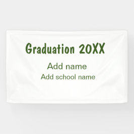 Afstuderen 20XX Voeg jaarnaam school groen modern Spandoek