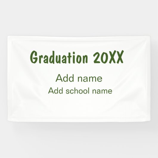 Afstuderen 20XX Voeg jaarnaam school groen modern Spandoek (Horizontaal)