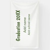 Afstuderen 20XX Voeg jaarnaam school groen modern Spandoek (Verticaal)