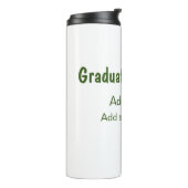 Afstuderen 20XX Voeg jaarnaam school groen modern Thermosbeker (Gedraaid links)