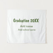 Afstuderen 20XX Voeg jaarnaam school groen modern Wandkleed (Voorkant (horizontaal))