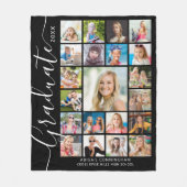 Afstuderen 21 Aangepaste kleur voor Photo Collage  Fleece Deken (Voorkant)