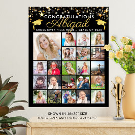 Afstuderen 22 Aangepaste kleur voor Photo Collage Poster