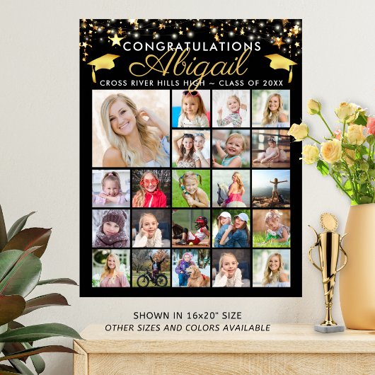 Afstuderen 22 Aangepaste kleur voor Photo Collage Poster