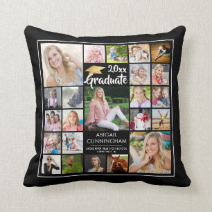 Afstuderen 22 Fotocollage Black Keepsake Kussen
