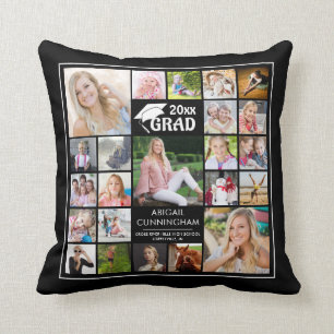 Afstuderen 22 Fotocollage Black Keepsake Kussen