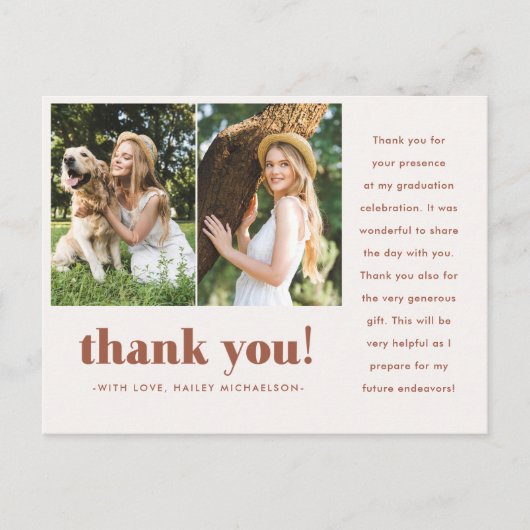 Afstuderen 2 Foto bedankt Briefkaart (Voorkant)