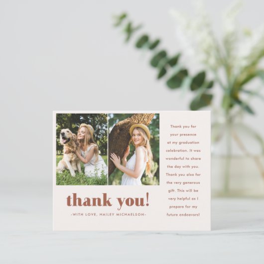 Afstuderen 2 Foto bedankt Briefkaart (Staand voorkant)