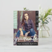 Afstuderen 2 foto | Chique script Eenvoudige aande Kaart (Staand voorkant)