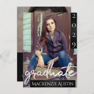 Afstuderen 2 foto   Chique script Eenvoudige aande Kaart