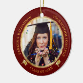 Afstuderen 2 Foto D Red |Pet van goudAfstudeerder Keramisch Ornament (Links)