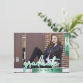 Afstuderen 2 foto | Mint Licht Groen Borstel Keeps Kaart (Staand voorkant)