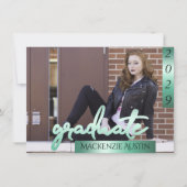 Afstuderen 2 foto | Mint Licht Groen Borstel Keeps Kaart (Voorkant)