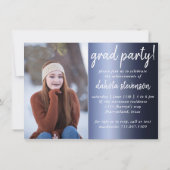 Afstuderen 2 foto | Navy Script Donkerblauw Keepsa Kaart (Achterkant)