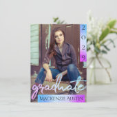 Afstuderen 2 foto | Script Zeemeermin Ombre Keepsa Kaart (Staand voorkant)