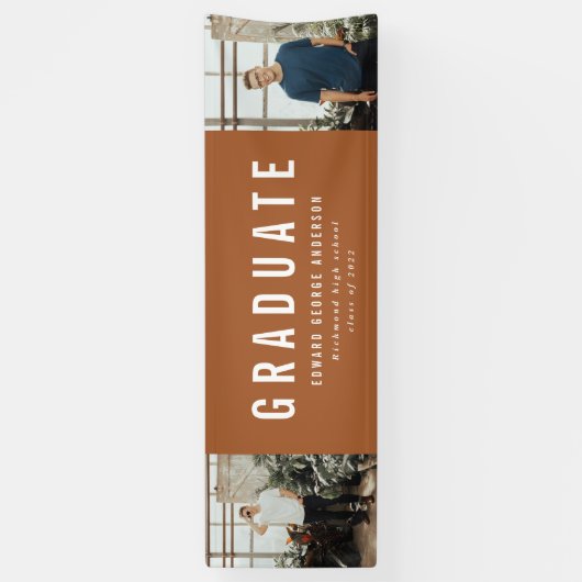 Afstuderen 2 - foto van chic terracotta moderne pa spandoek (Verticaal)