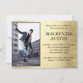 Afstuderen 2 Foto | Verfijnde gouden aandenken Kaart (Achterkant)