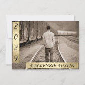 Afstuderen 2 Foto | Verfijnde gouden aandenken Kaart (Voorkant)