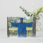 Afstuderen 2 Foto | Verfijnde gouden aandenken Kaart (Staand voorkant)