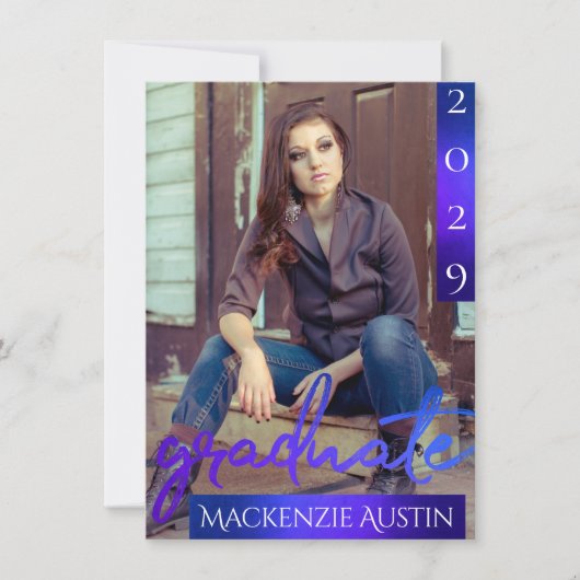 Afstuderen 2 foto | Zeemeermin Ombre Blauw Groen P Kaart (Voorkant)