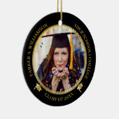 Afstuderen 2 Foto zwart |Pet van goudAfstudeerder Keramisch Ornament (Rechts)