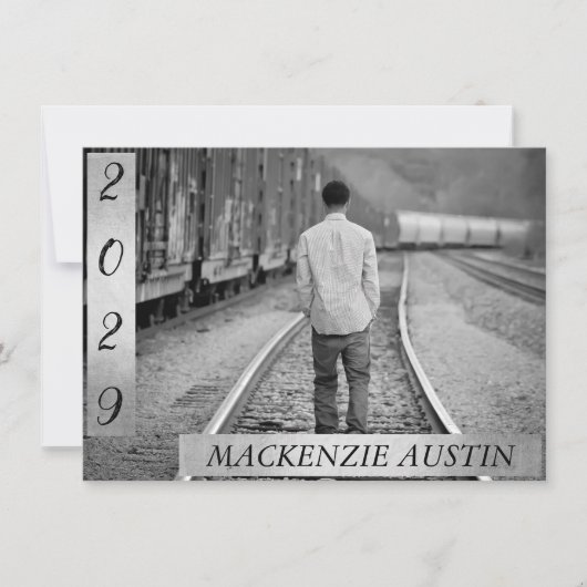 Afstuderen 2 Foto | Zwart-wit Keepsake Kaart (Voorkant)