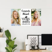 Afstuderen 2 Foto's Fancy Klasse Jaar Typografie Poster (Thuiskantoor)