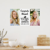 Afstuderen 2 Foto's Fancy Klasse Jaar Typografie Poster (Keuken)