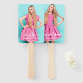 afstuderen 2 foto's wit modern script stijlvol handwaaier (Voorkant en achterkant)