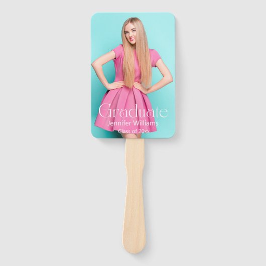 afstuderen 2 foto's wit modern script stijlvol handwaaier (Voorkant)