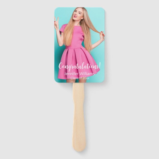 afstuderen 2 foto's wit modern script stijlvol handwaaier (Achterkant)