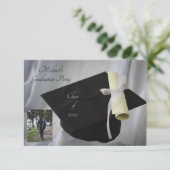 Afstuderen 2 Fotouitnodiging RSVP Kaartje (Staand voorkant)