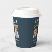 Afstuderen 2: moderne fotoblauw typografie papieren bekers (Rechts)