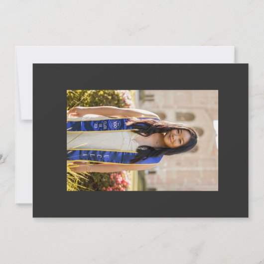 Afstuderen 2 Photo Black Gold Faux Folie Sash Aankondiging (Achterkant)