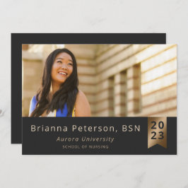 Afstuderen 2 Photo Black Gold Faux Folie Sash Aankondiging