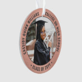Afstuderen 2 Photo Pink Rose Gold Afstuderen Afbee Ornament (voorkant)