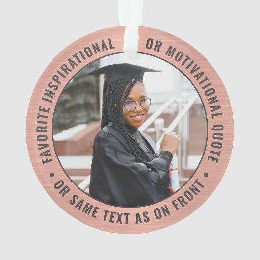 Afstuderen 2 Photo Pink Rose Gold Afstuderen Afbee Ornament (achterkant)