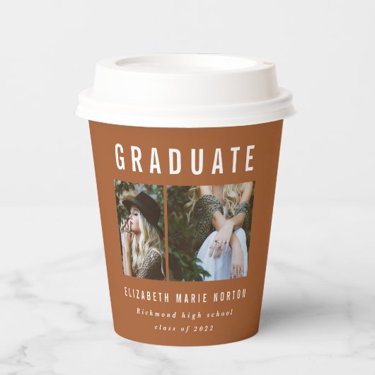 Afstuderen 2: typografie van terracotta papieren bekers (Voorkant)