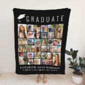 Afstuderen 30 Foto Collage Black Fleece Deken