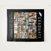 Afstuderen 30 foto's Zwart fotohokje achtergrond Wandkleed (Voorkant (horizontaal))
