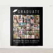 Afstuderen 30 foto's Zwarte fotohokje achtergrond Wandkleed (Voorkant)