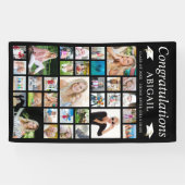 Afstuderen 33 Minimale fotocollage zwart Spandoek (Horizontaal)