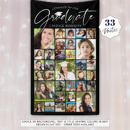 Afstuderen 33 Photo Collage Script Zwart Wit Spandoek