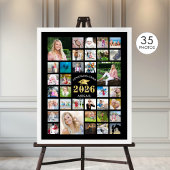 Afstuderen 35 Foto Collage KLAS JAAR Zwart Poster